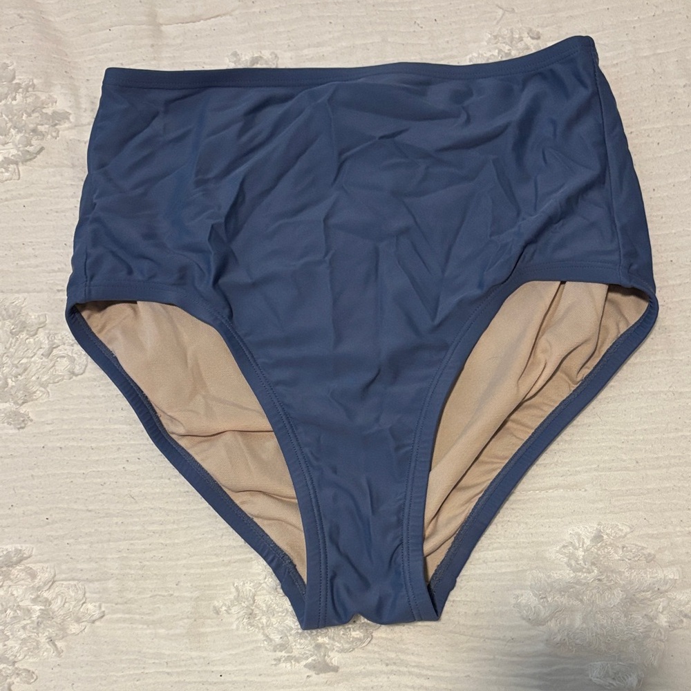 Kona Sol Blue High-Waisted Bikini Bottom